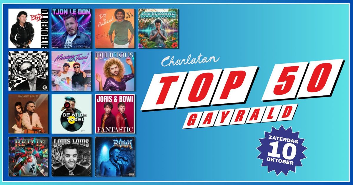 Imagen de la fuente — Gayrald - Top Vijftig — Gayrald/Gerald, uw café baas, wordt 50! Wie had dat gepeinst!